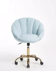 Sedia da scrivania ANNABELLE Bouclé Azzurro_1182914