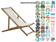 Hopfällbar solstol ANZIO med ersättningstyger Akaciaträ Ljusbrun_860120