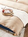 Cotton Sateen Duvet Cover Set Striped Pattern 200 x 220 cm Beige AVONDALE_830506