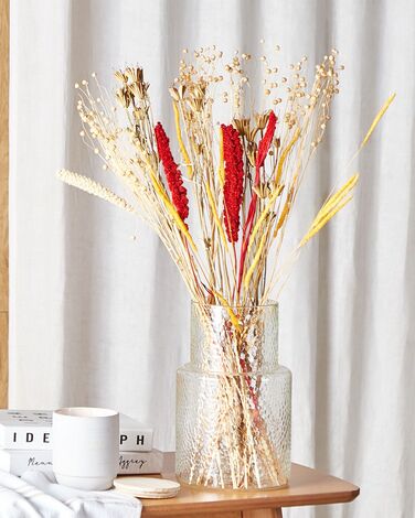 Dried Flower Bouquet 65 cm Red and Yellow PAMPELUNA