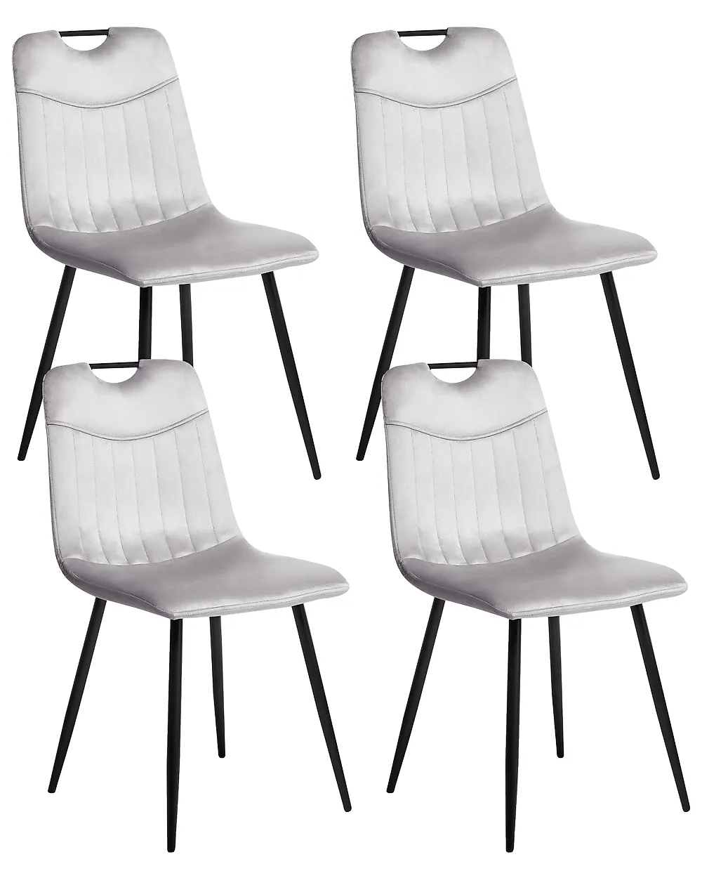 Set of 4 Chairs ARGYLE Light Grey DEF