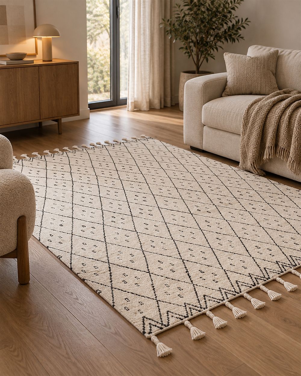 Rug AGADIR Off-White 160 x 230 cm Cotton