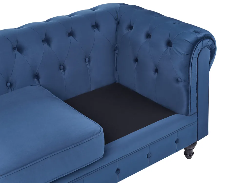 Divano 3 posti CHESTERFIELD Velluto Blu marino_1042047
