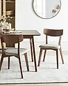 Set of 2 Dining Chairs HOLLY Wood Brown/ Beige