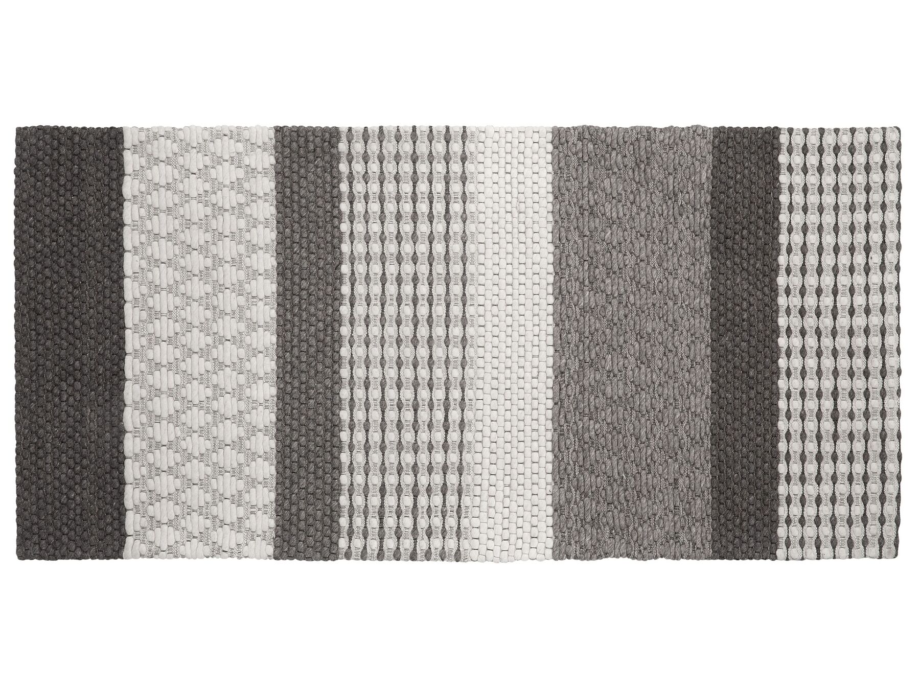 Vlnený koberec 80 x 150 cm sivá/biela AKKAYA_751814