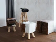 Stołek DALTON Skóra naturalna Brązowy_328702