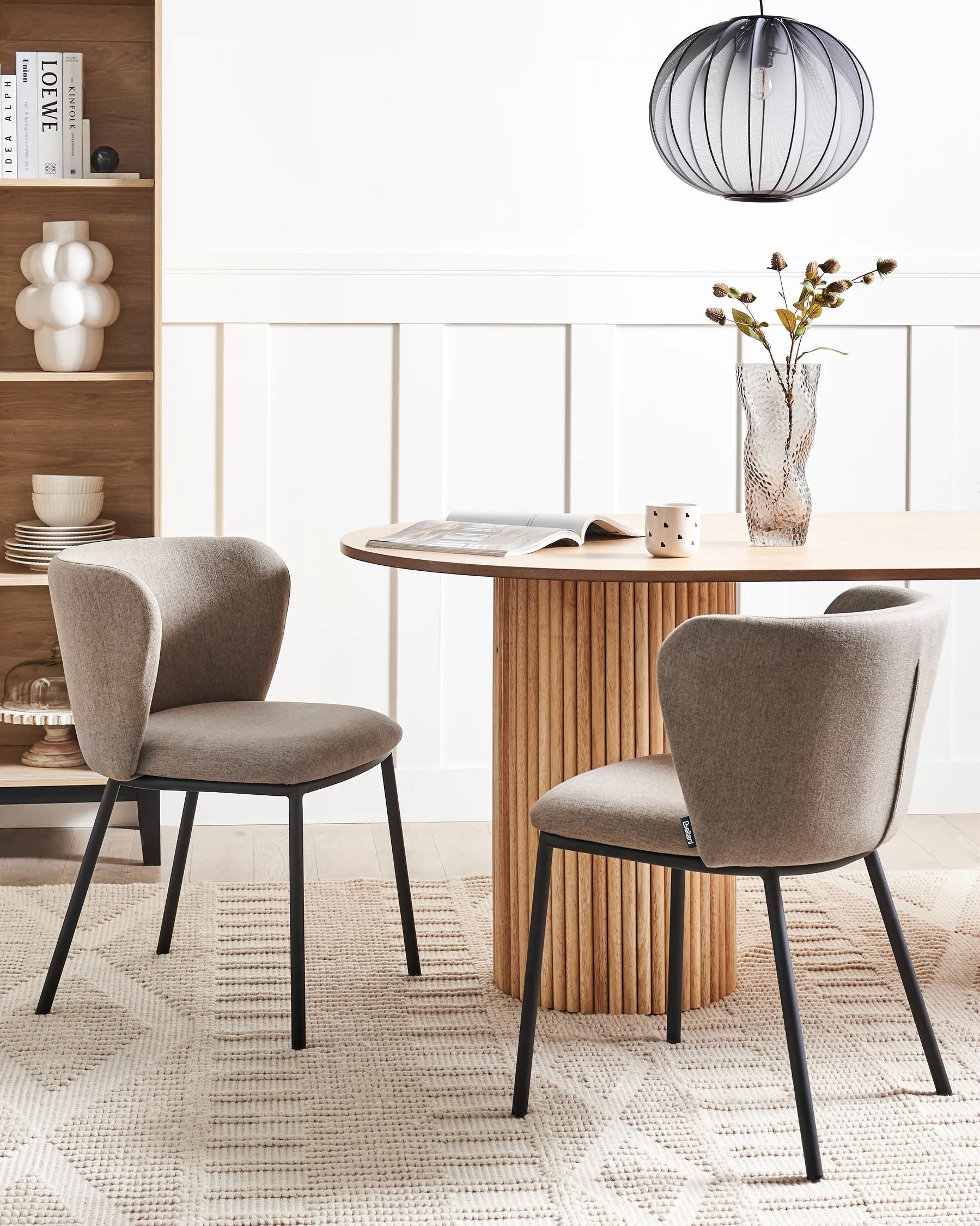 Set of 2 Dining Chairs MINA Fabric Taupe_957030