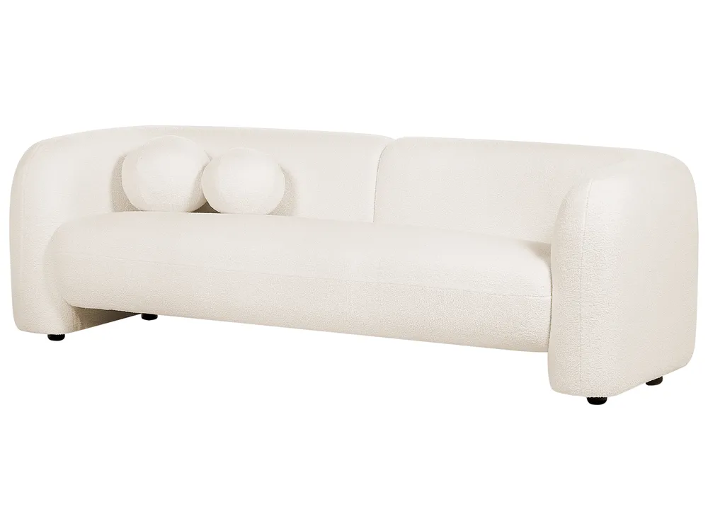 Sofa 3 Seater LEIREN Boucle White_886713