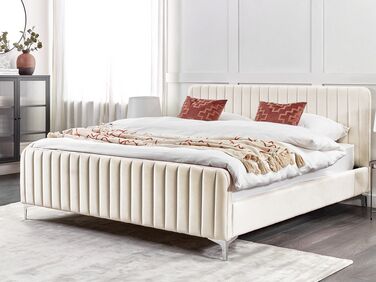 Velvet EU Super King Size Bed Beige LUNAN