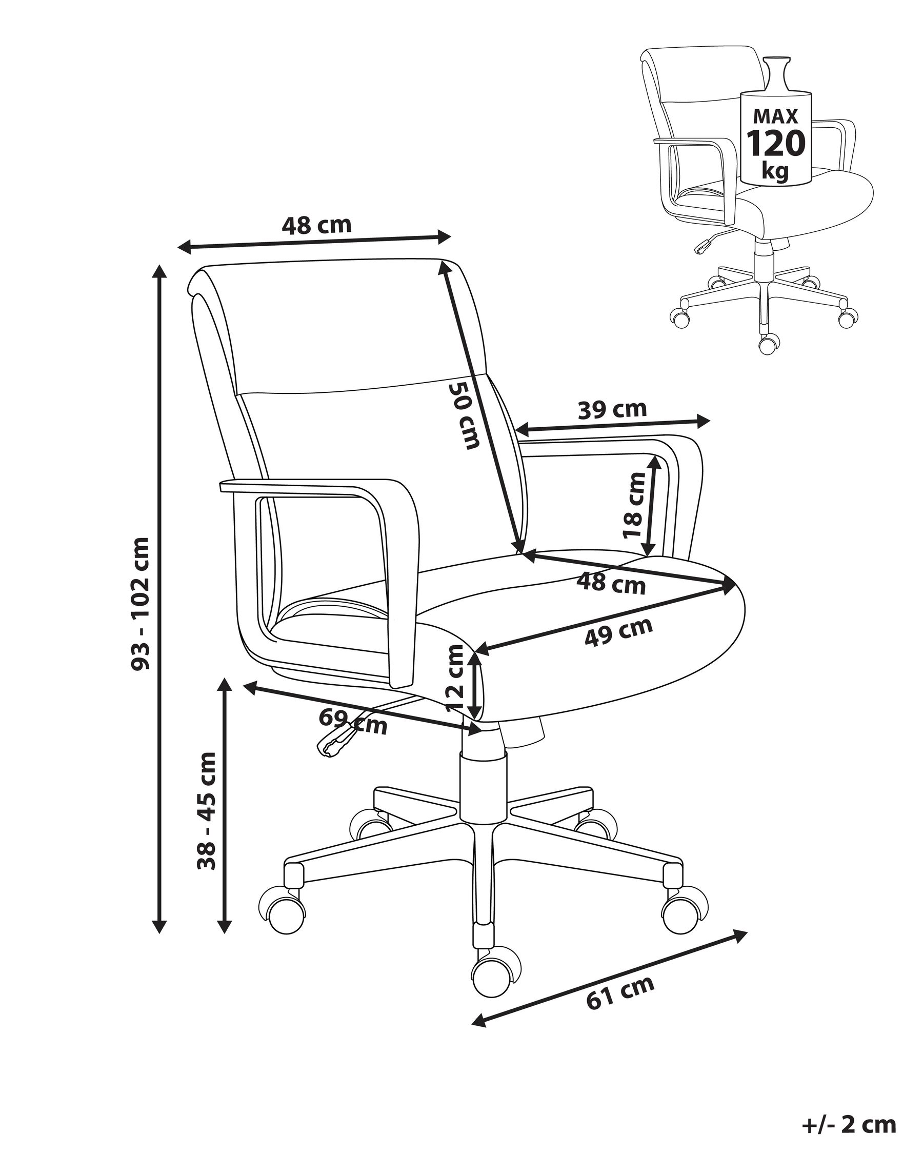 Sedia da ufficio BYRON Tessuto Grigio_1008518