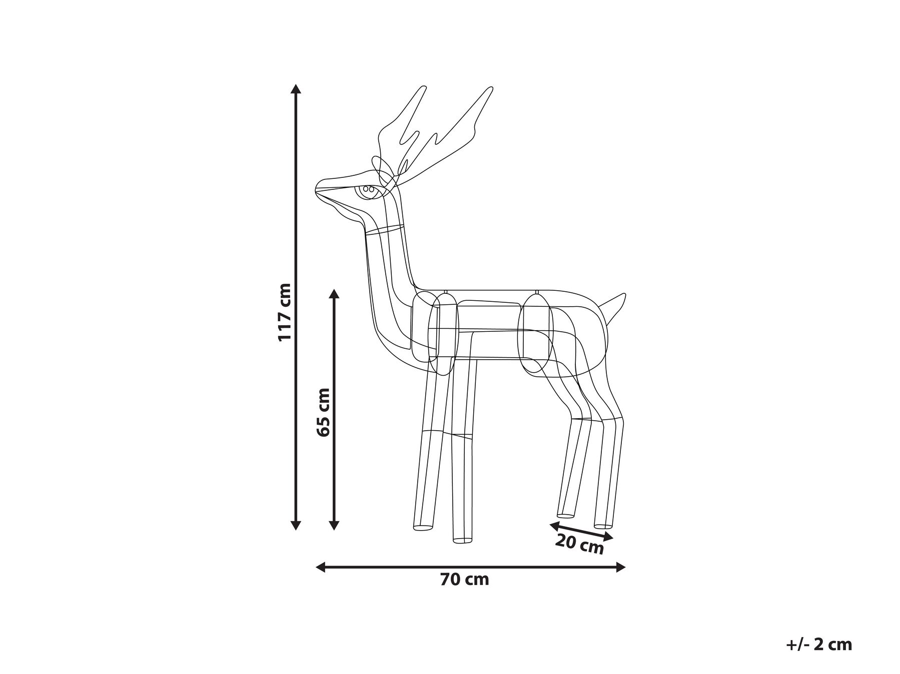 Outdoor LED Decoration Deer 117 cm Silver LAUGAR_880615 Outdoor LED Decoration Deer 117 cm Silver LAUGAR_880615