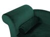 Chaise longue velluto verde smeraldo e legno scuro sinistra LUIRO_768754