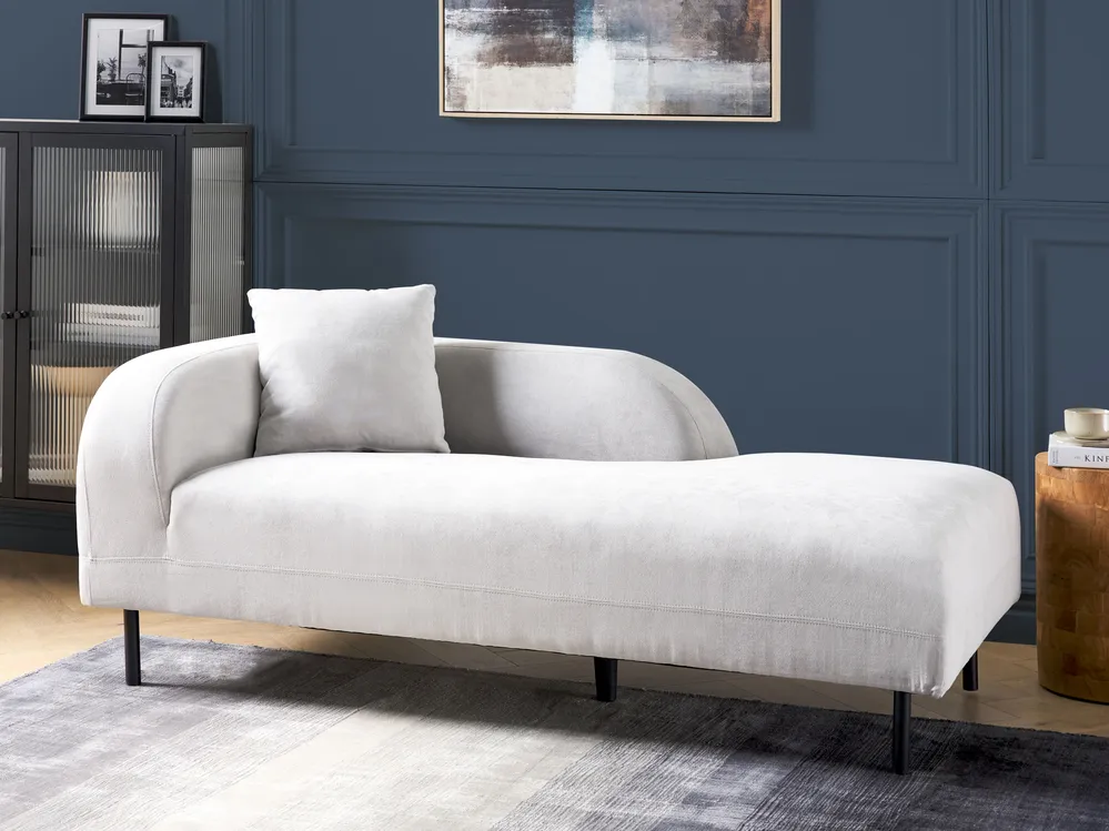 Left-Hand Chaise Lounge LE CRAU Fabric Light Grey