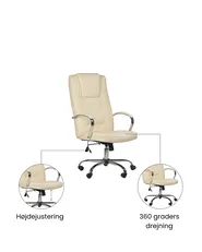Massagestol med varme GRANDEUR Kunstlæder Beige_1071334