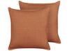 Set di 2 cuscini lino arancione 45 x 45 cm SAGINA_838491