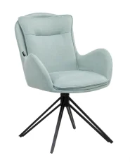 Set of 2 Dining Chairs Swivel AVELAR Fabric Light Blue_945003