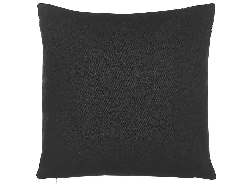 Zestaw 2 poduszek dekoracyjnych LEROY 45 x 45 cm Bawełna Czarny Wzór świąteczny_814151