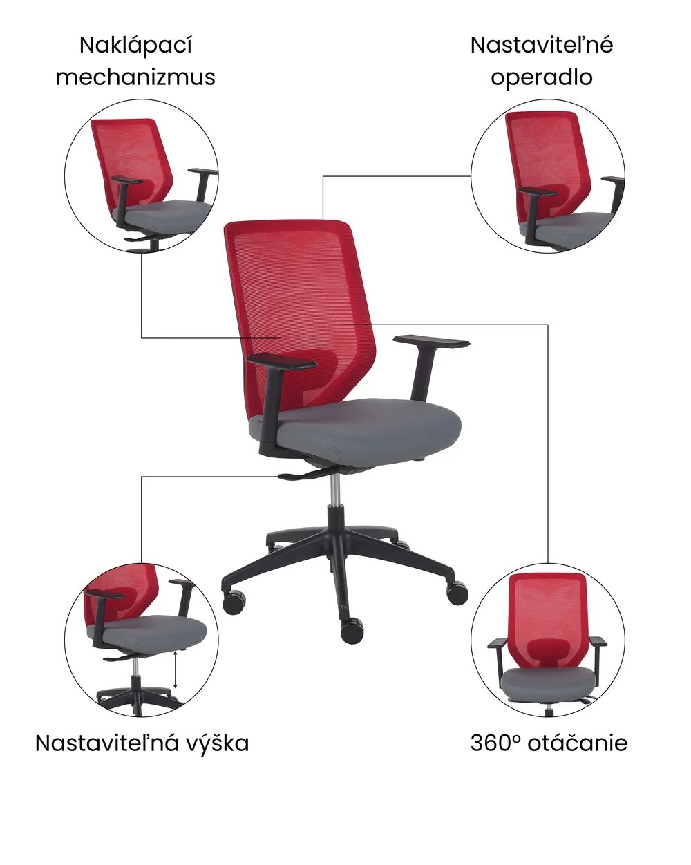 Kancelárska stolička VIRTUOSO Červená_1073404
