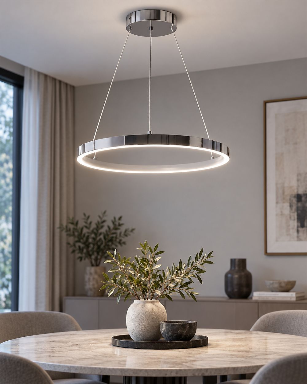 LED Hängeleuchte JORDAN Metall Silber