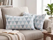 Set di 2 cuscini da esterno TRIFOS Trama geometrica 40 x 70 cm Blu_1172815