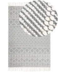 Rug SOLHAN Grey Beige 160 x 230 cm Wool_855609