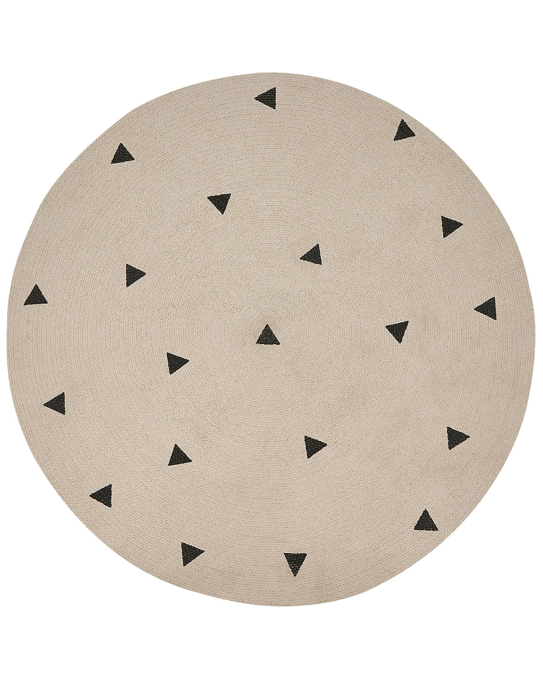 Pyöreä matto puuvilla beige ⌀ 140 cm DURG_904017