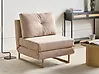 Single Sofa Bed JERSLEV Fabric Light Brown