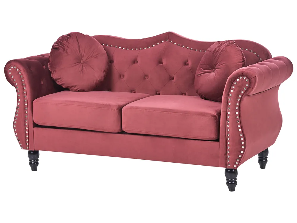Sofa 2 Seater SKIEN Velvet Dark Red_743250