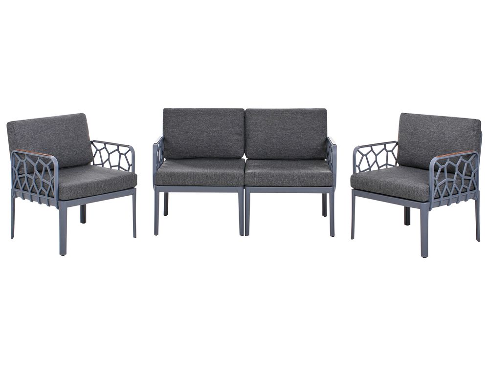 Set di divani da giardino 4 posti ERICHE Grigio scuro