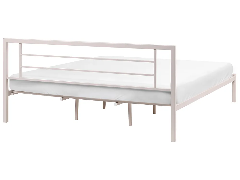 Łóżko Metal CUSSET 180 x 200 cm Jasnobeżowy_1162103