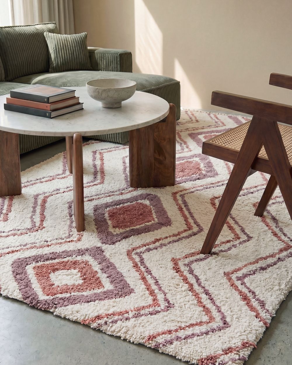 Rug KASTAMONU Beige 140 x 200 cm Cotton