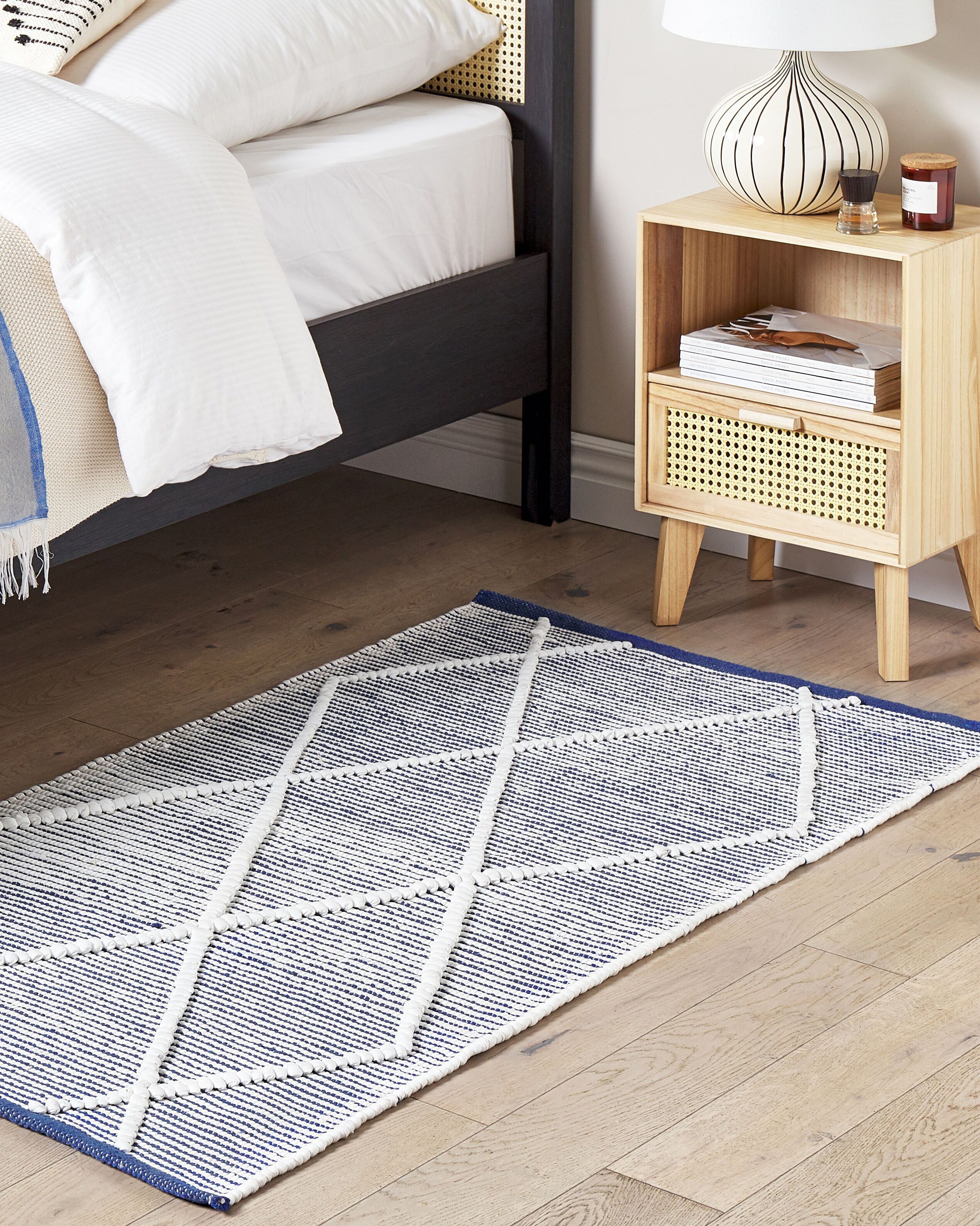 Tapis SYNOPA Bleu 80 x 150 cm Coton_1179335