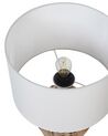 Tischlampe Rattan naturfarben / cremeweiß 49 cm Trommelform FURELOS_897307