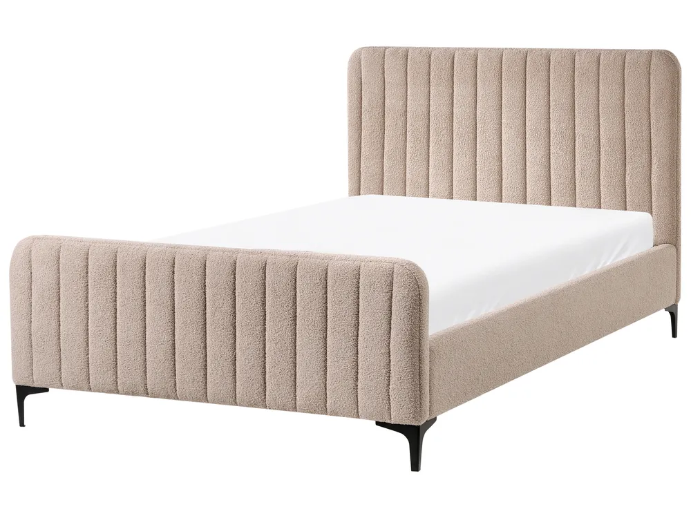 Letto Bouclé LUNAN 120 x 200 cm Beige_1025644