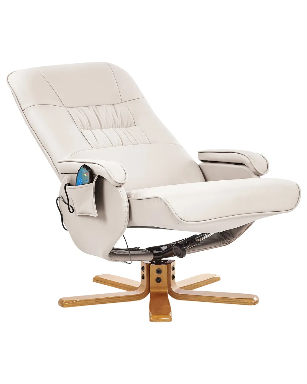 Massage Chair RELAXPRO with Footstool Faux Leather Light Beige_1014377