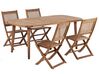 4 Seater Certified Acacia Wood Garden Dining Set Light PARAGGI_928530