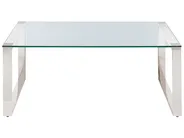 Coffee Table TILON Tempered Glass Silver_857788