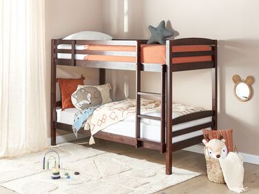 Wooden EU Single Size Bunk Bed Dark REGAT