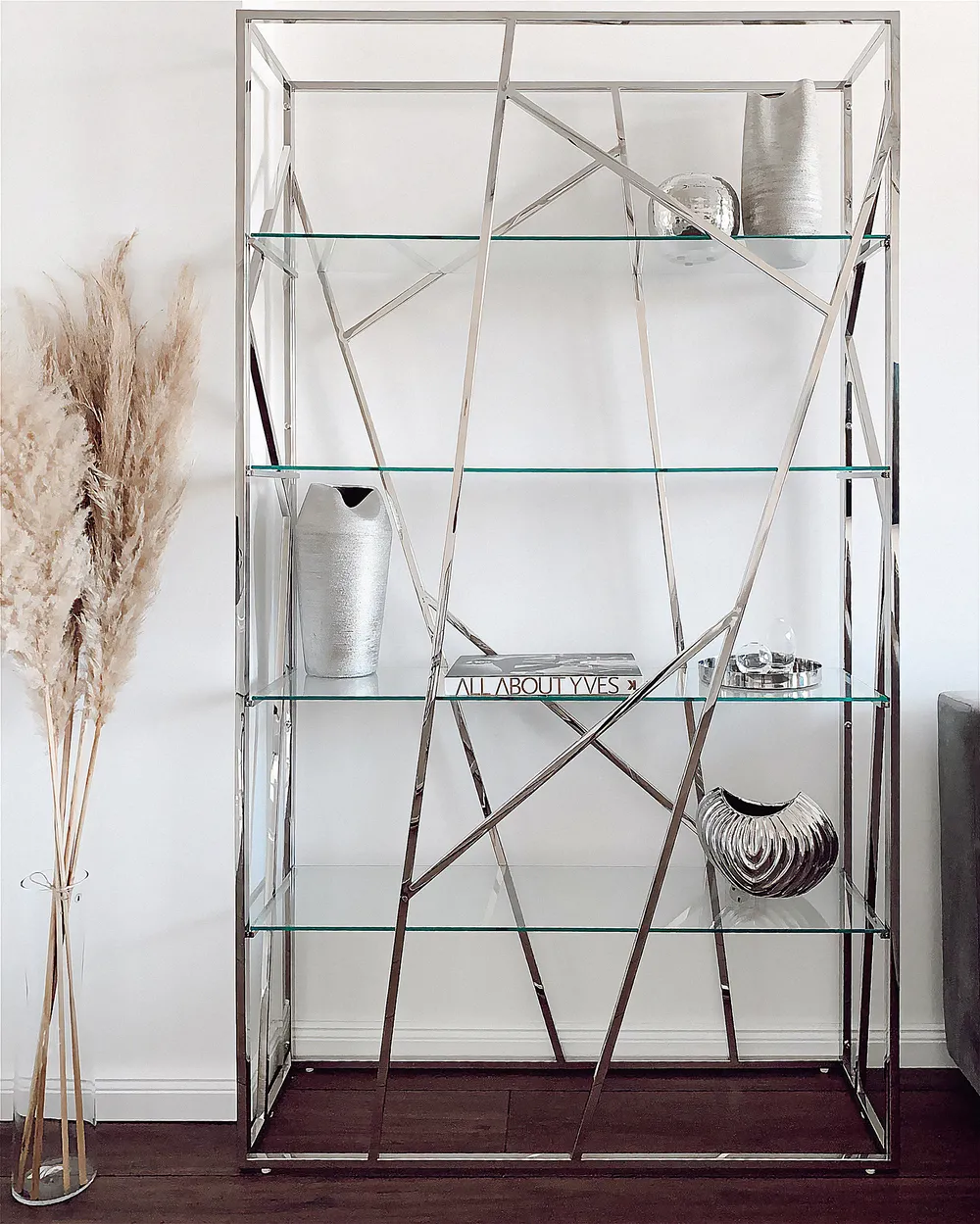 4 Tier Shelving Unit HOXIE 175 cm Metal Silver_815211