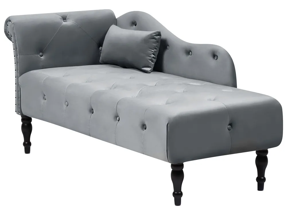 Chaise longue versione sinistra IVRY Velluto Grigio_929063