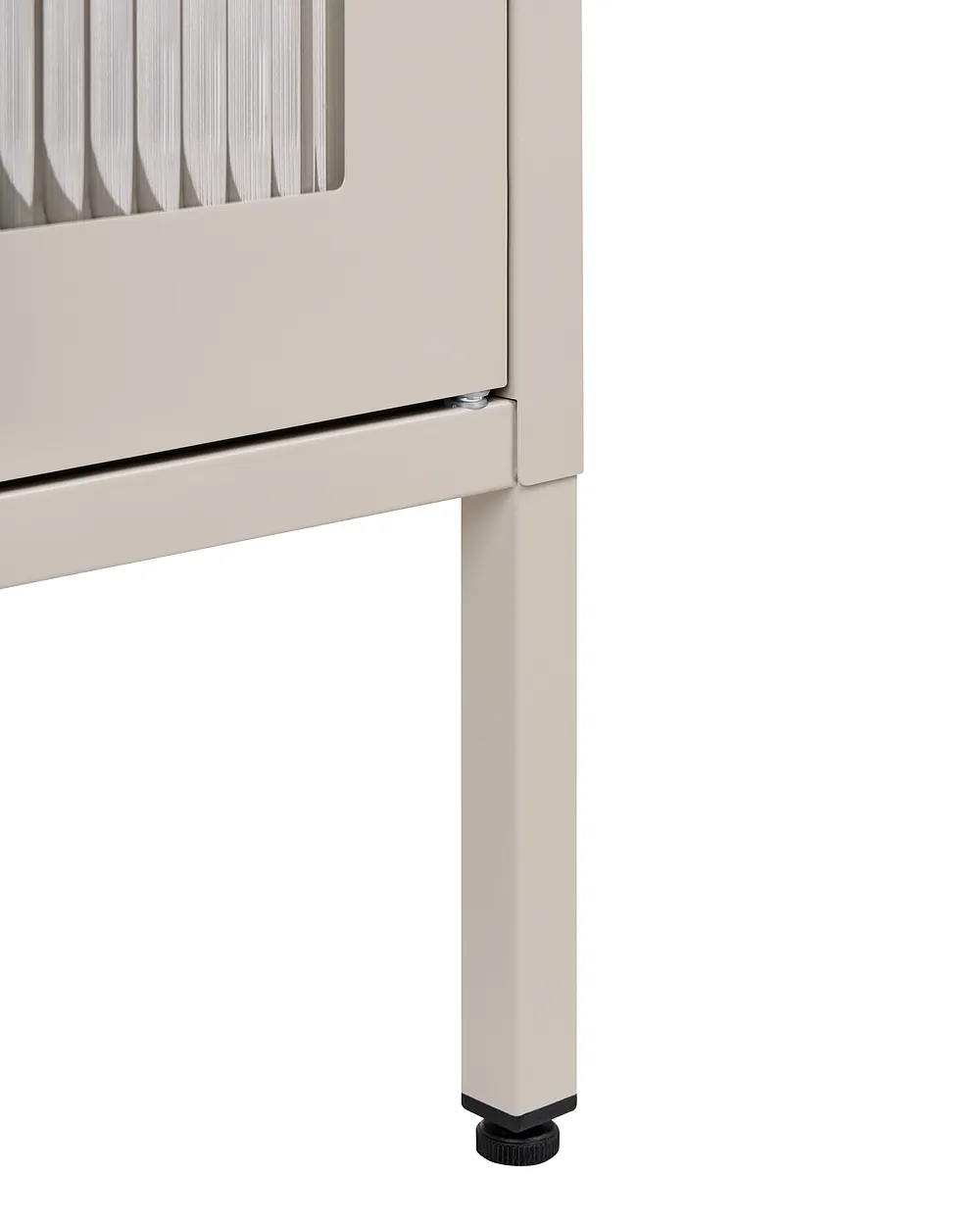 Glass Display Cabinet HARLYN  90 cm Metal Beige_1156535