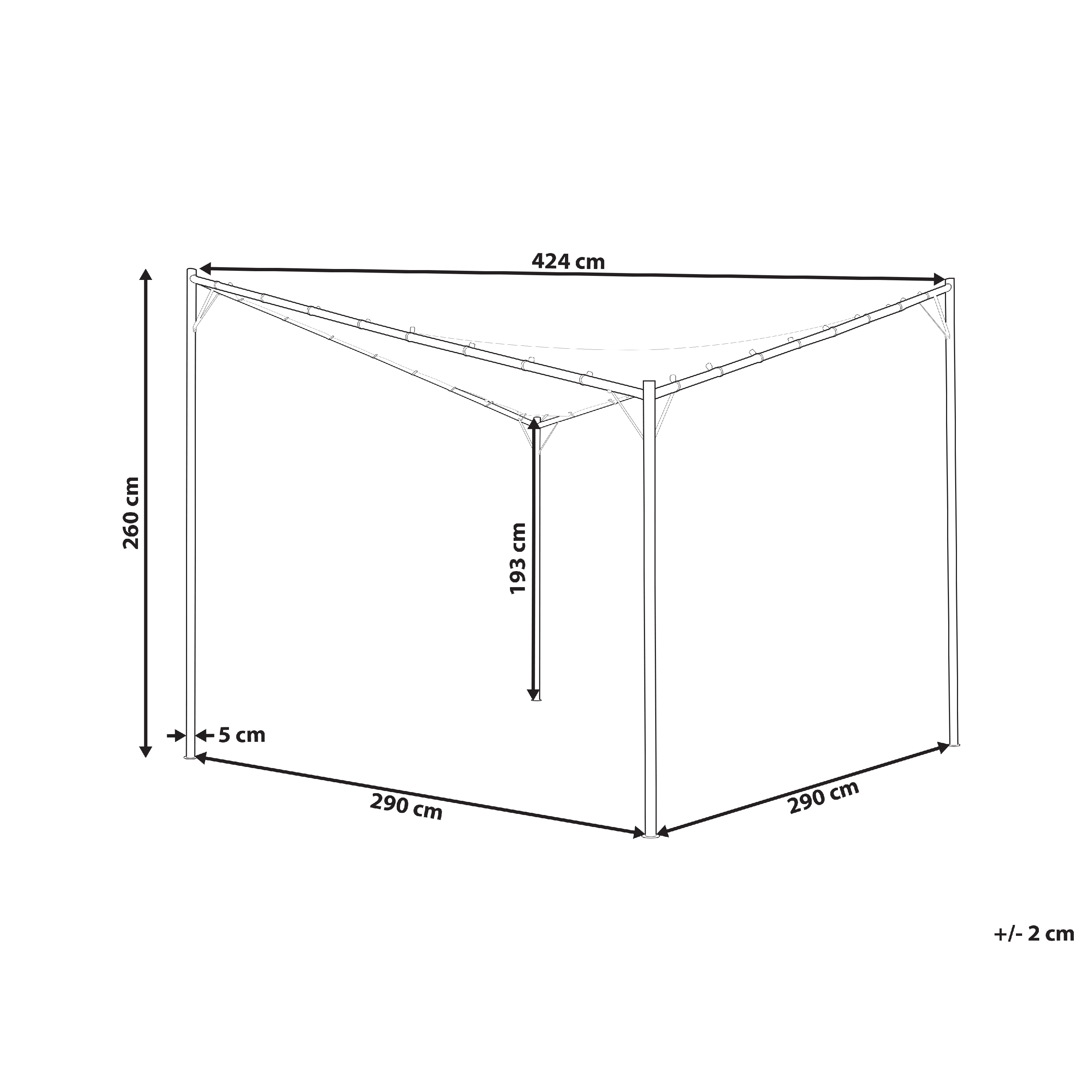 Gazebo AVENTINE 300 cm 300 cm Metallo Grigio_866405