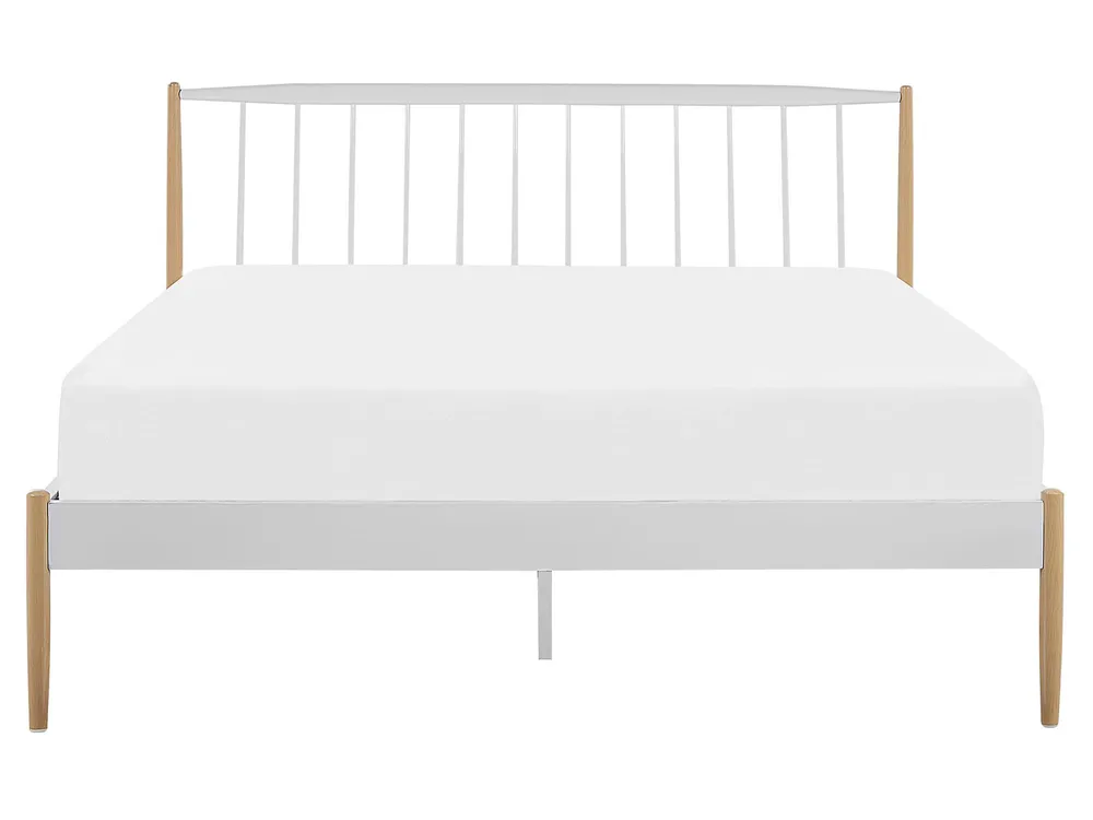Bett mit Lattenrost Metall MAURS 160 x 200 cm Weiß_778498