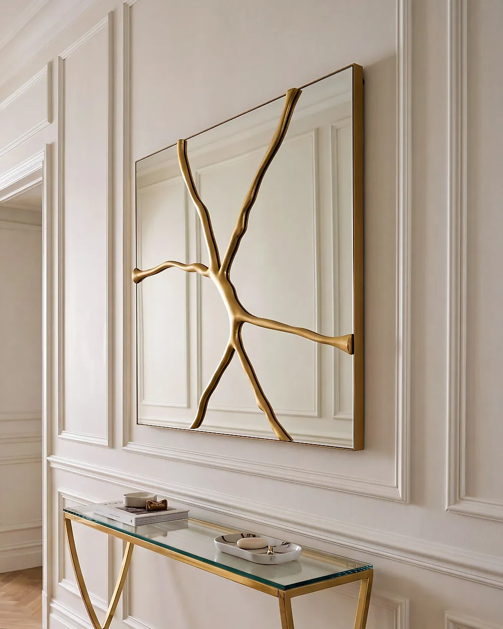 Lustro ścienne COOLE 80 cm x 80 cm Złoty