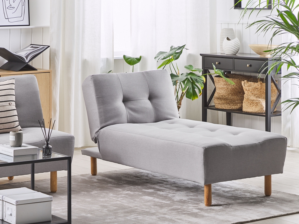 Fabric Chaise Lounge Light Grey ALSTEN Beliani.cz