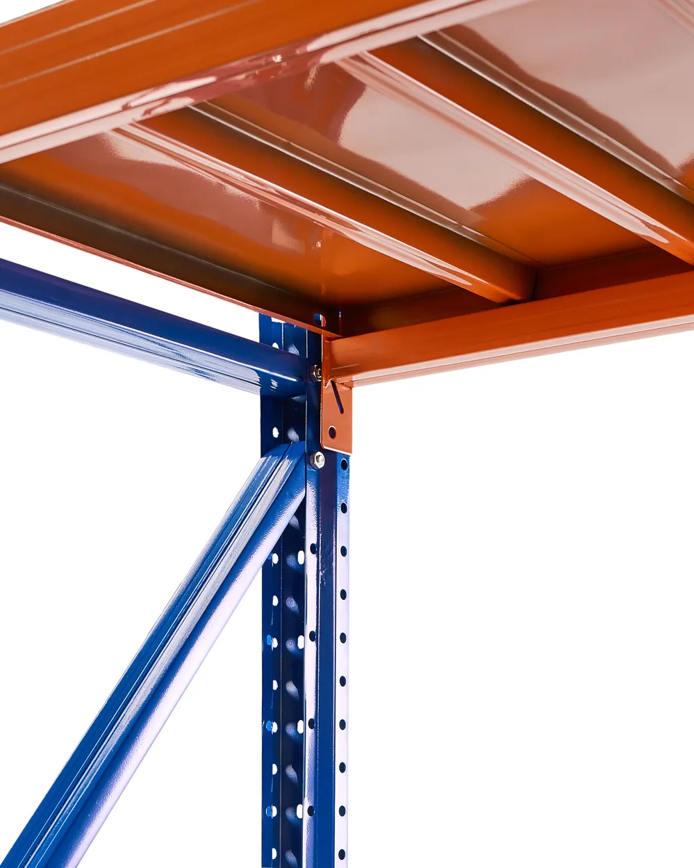 Scaffale Da Parete Per Legname 3 Livelli - Rack In Acciaio E Legno, Portata 163 Kg, Arancione - 2