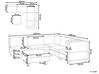 Sofá modular esquinero 5 plazas de tela beige claro izquierdo con otomana UNSTAD_925413