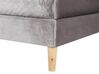 Lit boxspring en velours gris 160 x 200 cm MARQUISE_797292