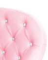 Bürostuhl Kunstleder rosa mit Kristallsteinen höhenverstellbar PRINCESS_855598