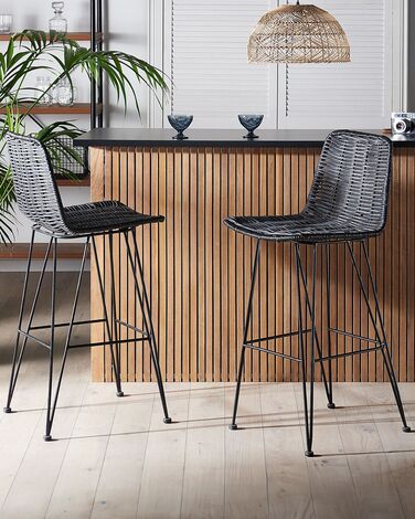 Black rattan bar set outlet
